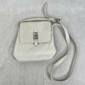 Vintage Fossil Leather White Crossbody Vintage Shoulder Handbag Purse 75082